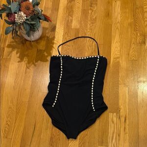 Gideon Oberson Stylish Black One Piece Bathingsuit - 14 - Great Used Condition